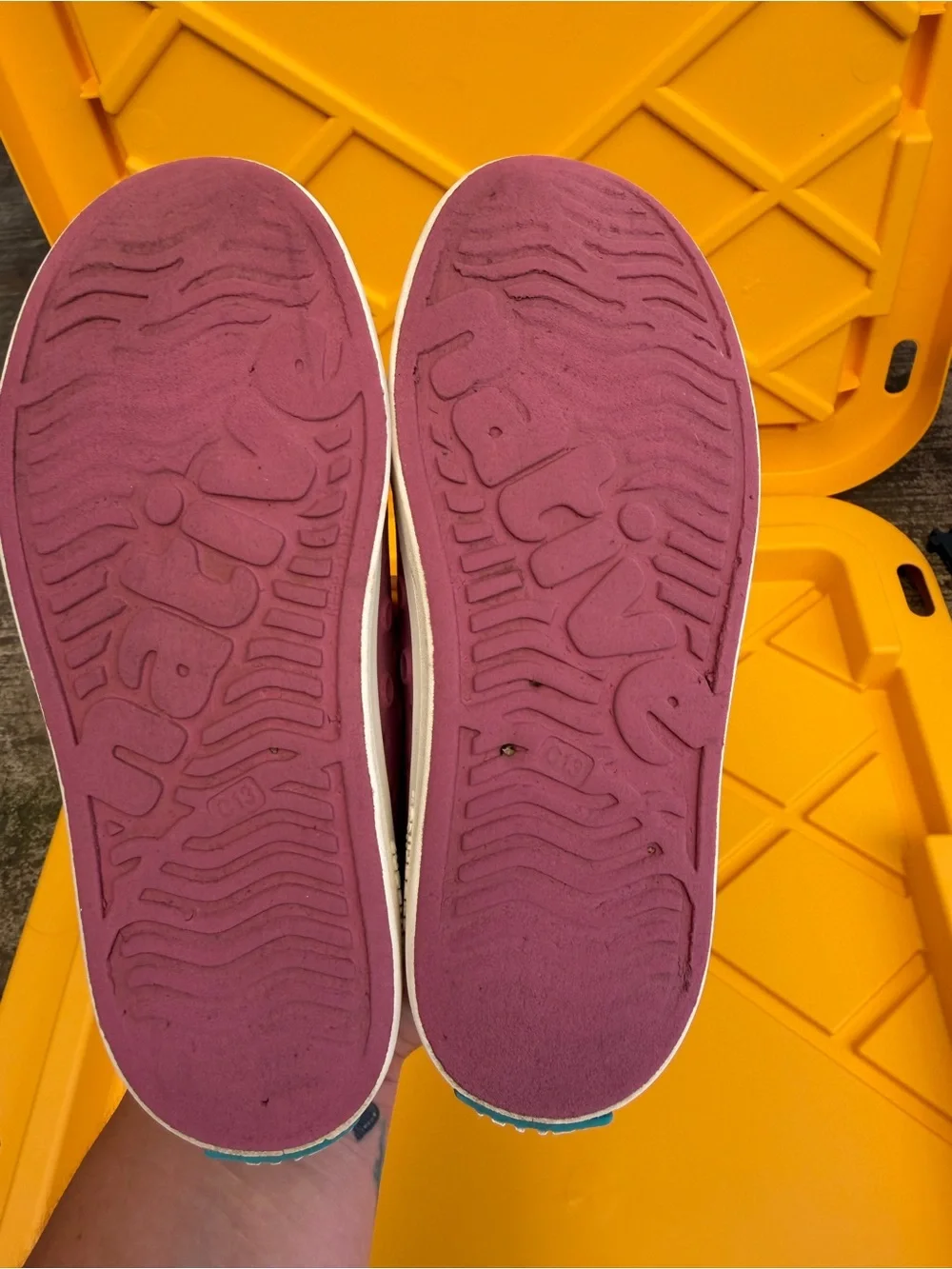 Native Kids Slip-On Water Shoes in Plum with White Toe